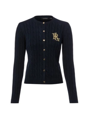 Lauren Ralph Lauren Kardigan damski Kobiety Bawełna niebieski jednolity,