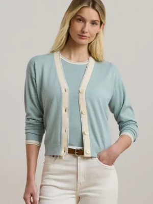 Lauren Ralph Lauren kardigan damski kolor niebieski lekki 200963660