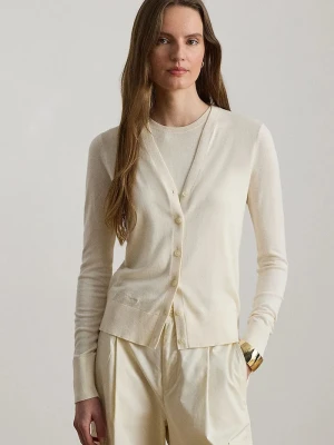 Lauren Ralph Lauren kardigan damski z bawełną beżowy