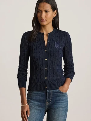 Lauren Ralph Lauren kardigan damski z bawełną granatowy