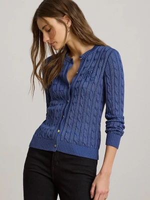 Lauren Ralph Lauren kardigan damski z bawełną niebieski