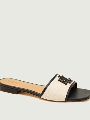 LAUREN RALPH LAUREN Klapki EVERLEY | z dodatkiem skóry beżowy