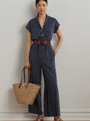 Lauren Ralph Lauren kombinezon kolor granatowy z kołnierzykiemm 200971172