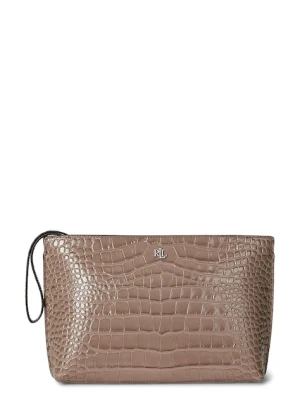 Lauren Ralph Lauren kopertówka skórzana kolor brązowy 432969466
