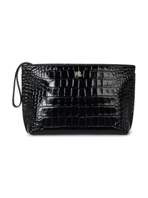 Lauren Ralph Lauren kopertówka skórzana kolor czarny 432969466