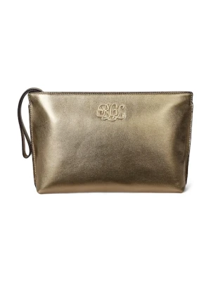 Lauren Ralph Lauren kosmetyczka skórzana kolor złoty 432981192
