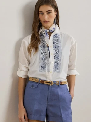 Lauren Ralph Lauren koszula bawełniana damska kolor biały regular z kołnierzykiem klasycznym 200970815