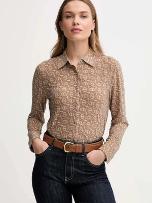 Lauren Ralph Lauren koszula damska kolor beżowy regular z kołnierzykiem klasycznym 200980178