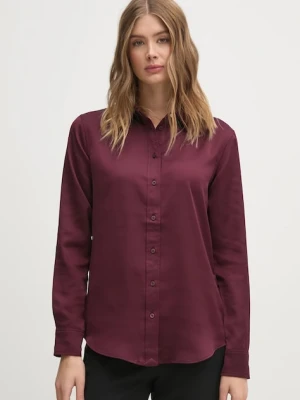 Lauren Ralph Lauren koszula damska kolor bordowy regular z kołnierzykiem klasycznym 200918715