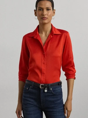 Lauren Ralph Lauren koszula damska kolor czerwony regular z kołnierzykiem klasycznym 200918715