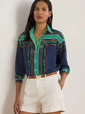 Lauren Ralph Lauren koszula damska kolor niebieski relaxed z kołnierzykiem klasycznym 200P03687
