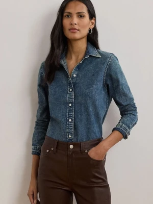 Lauren Ralph Lauren koszula jeansowa damska kolor niebieski regular z kołnierzykiem klasycznym 200971084