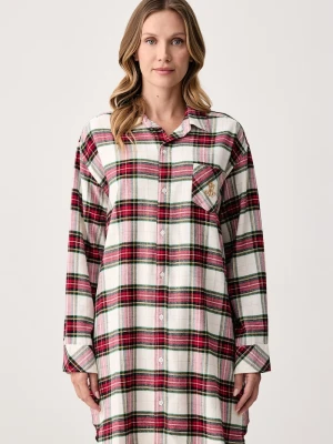 Lauren Ralph Lauren koszula piżamowa damska z bawełną beżowy