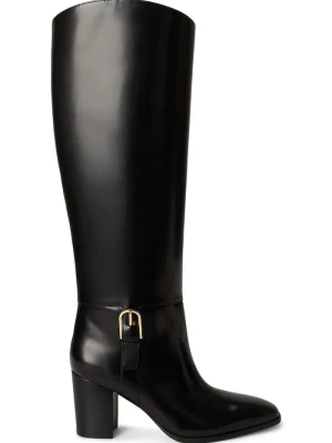 Lauren Ralph Lauren kozaki damskie skórzane Rlyn Bk T Hl czarny