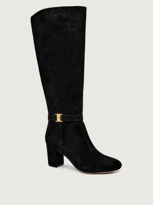 LAUREN RALPH LAUREN Kozaki na słupku KELLIE | zamsz czarny