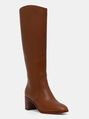 Lauren Ralph Lauren kozaki skórzane Charly damskie kolor brązowy na słupku 802974388001