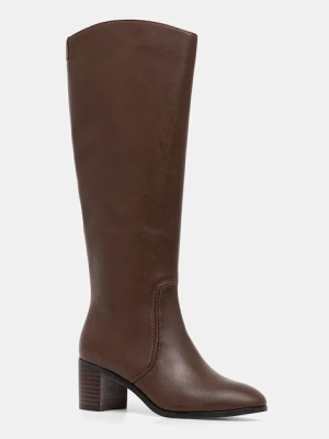 Lauren Ralph Lauren kozaki skórzane Charly damskie kolor brązowy na słupku 802974388002