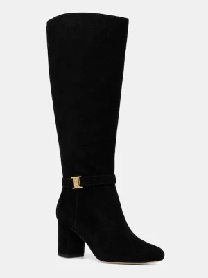 Lauren Ralph Lauren kozaki zamszowe Kellie Tl Hl damskie kolor czarny na słupku 802967843001