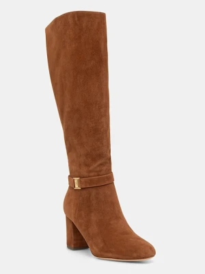 Lauren Ralph Lauren kozaki zamszowe Kellie Tl Hl kolor brązowy na słupku 802967843002