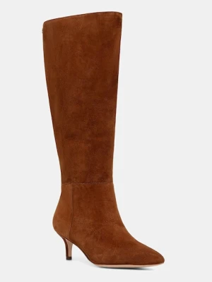Lauren Ralph Lauren kozaki zamszowe Mckay Tl Hl damskie kolor brązowy na szpilce 802967811003