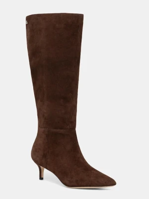 Lauren Ralph Lauren kozaki zamszowe Mckay Tl Hl damskie kolor brązowy na szpilce 802967811004