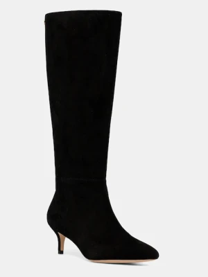 Lauren Ralph Lauren kozaki zamszowe Mckay Tl Hl damskie kolor czarny na szpilce 802967811002