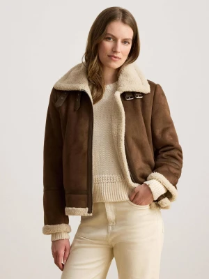 LAUREN RALPH LAUREN Kożuch | Regular Fit | shearling brązowy