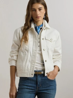 Lauren Ralph Lauren kurtka jeansowa kolor biały przejściowa 200926087