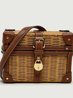 LAUREN RALPH LAUREN Listonoszka Tanner | z dodatkiem skóry brązowy