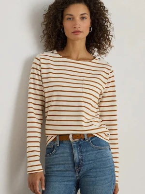 Lauren Ralph Lauren longsleeve bawełniany damskie kolor beżowy 200980155