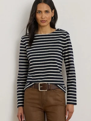 Lauren Ralph Lauren longsleeve bawełniany damskie kolor granatowy 200980155
