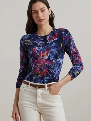 Lauren Ralph Lauren longsleeve bawełniany kolor niebieski 200971173