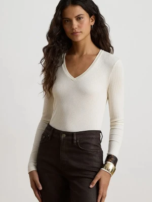 Lauren Ralph Lauren longsleeve damski z bawełną beżowy