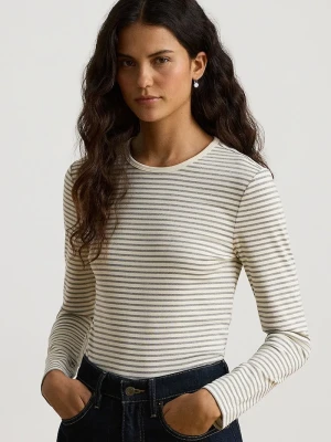 Lauren Ralph Lauren longsleeve damski z bawełną beżowy