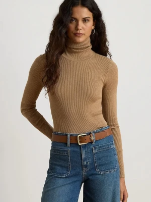 Lauren Ralph Lauren longsleeve damski z bawełną beżowy