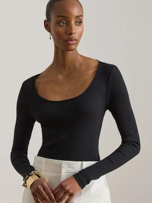 Lauren Ralph Lauren longsleeve damski z bawełną czarny