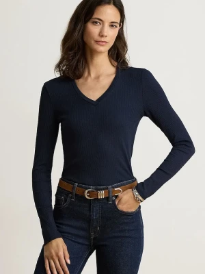 Lauren Ralph Lauren longsleeve damski z bawełną granatowy