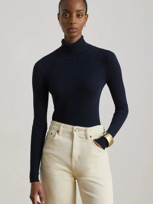 Lauren Ralph Lauren longsleeve damski z bawełną granatowy