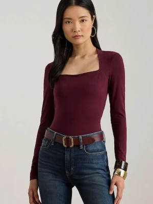 Lauren Ralph Lauren longsleeve kolor bordowy 200P03712