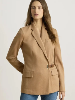 Lauren Ralph Lauren marynarka damska z bawełną brązowy