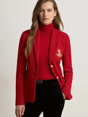 Lauren Ralph Lauren marynarka damska z bawełną czerwony