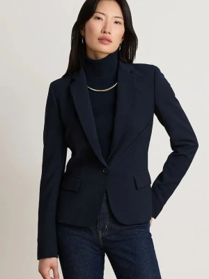 Lauren Ralph Lauren marynarka damska z bawełną granatowy