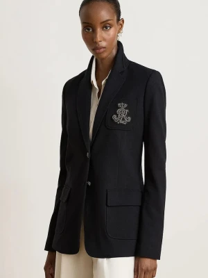 Lauren Ralph Lauren marynarka damska z wiskozą czarny