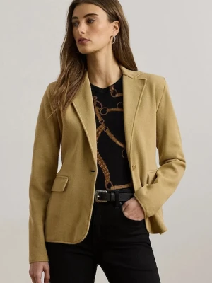 Lauren Ralph Lauren marynarka kolor beżowy jednorzędowa gładka 200971364