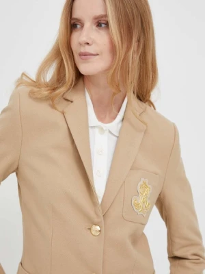 Lauren Ralph Lauren marynarka kolor beżowy jednorzędowa gładka