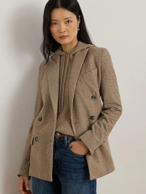 Lauren Ralph Lauren marynarka kolor brązowy jednorzędowa gładka 200979827
