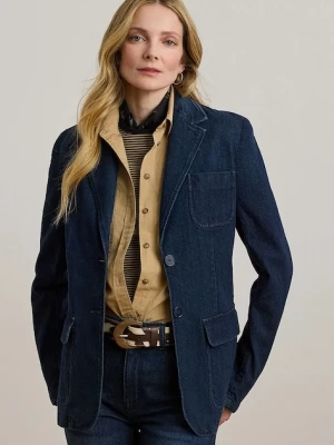 Lauren Ralph Lauren marynarka kolor granatowy jednorzędowa 200982843