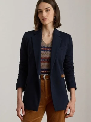 Lauren Ralph Lauren marynarka kolor granatowy jednorzędowa gładka 200980021