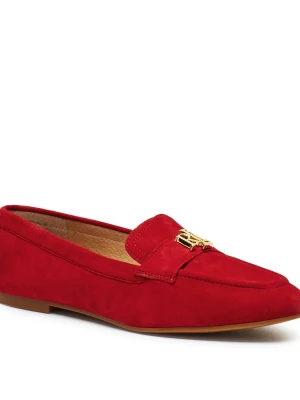 LAUREN RALPH LAUREN Mokasyny Averi III | zamsz czerwony