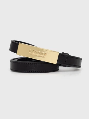 Lauren Ralph Lauren pasek skórzany 412873090001 damski kolor czarny